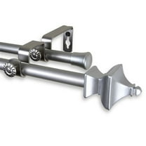 Central Design 5714-845D 0.625 in. Dia. Gavin Double Curtain Rod, Satin Nickel - 84-120 in.