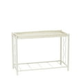 thumbnail image 3 of Household Essentials Raised Two Tier Plant Stand with Two Interchangeable Shelves, White Resin Woven Planter and Tray with Decorative Wire Frame, Great Indoors or Outdoors for Plants or Other Storage, 3 of 8