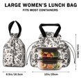 thumbnail image 5 of Pioneer Flower Floral Print Pattern Drawstring Lunch Bag Women - Drawstring Lunch Bag Insulated for Work Office - Stain-Resistant Large Lunchbags for Women with Multi-Pockets, 5 of 6