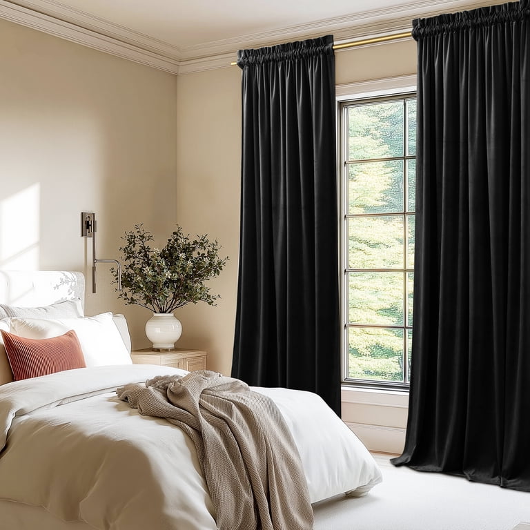 Velvet Blackout Curtain Panels, Set of 2 photo 8