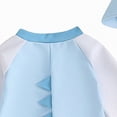 thumbnail image 5 of Ccpelsie Baby Boys Swimsuit One Piece Striped Zipper Bathing Suit Rash Guard Long Sleeve Swimwear Sunsuit(Blue,6-12 Months), 5 of 6