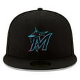 thumbnail image 2 of Men's New Era Miami Marlins Black On-Field Authentic Collection 59FIFTY Fitted Hat, 2 of 5
