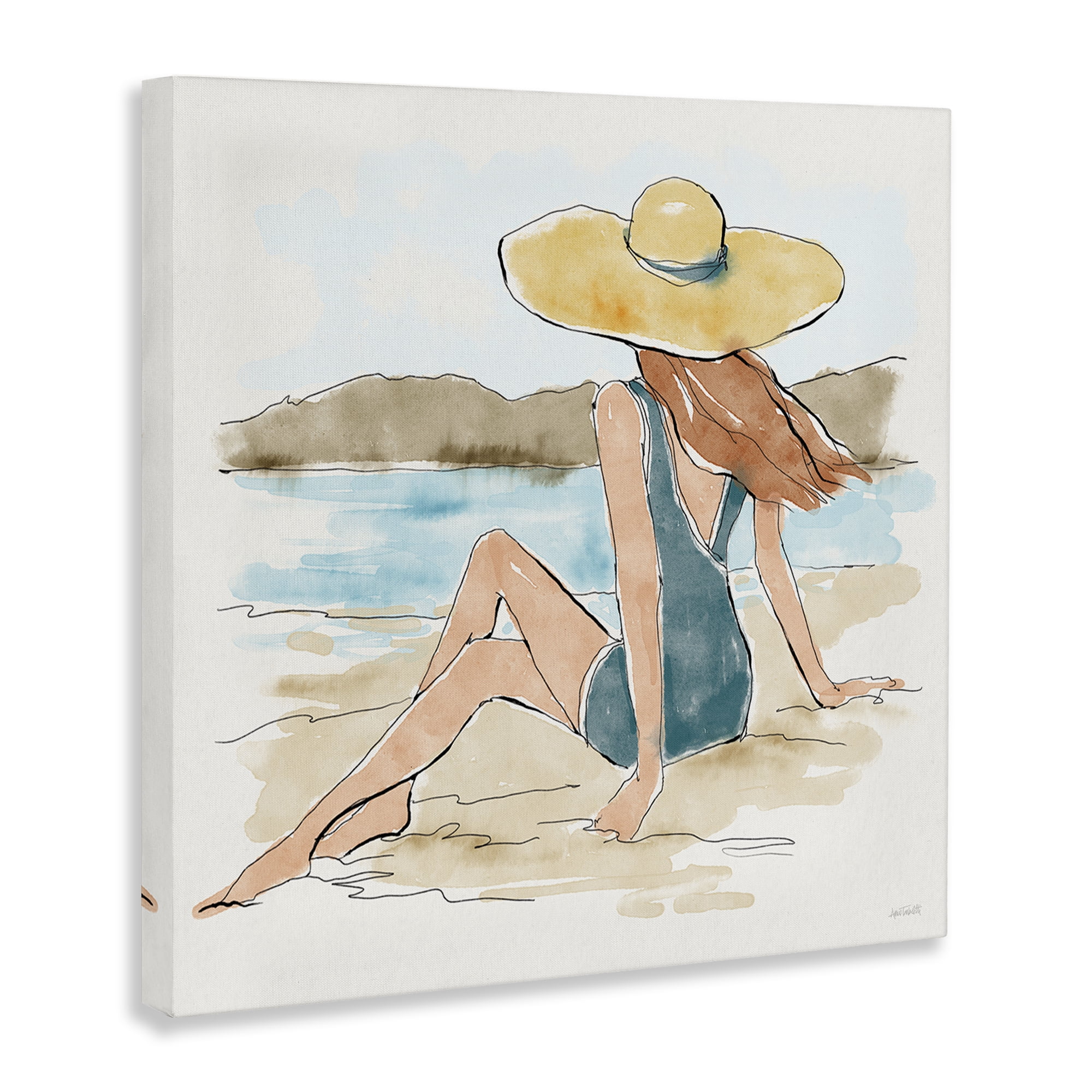 Stupell Industries Summer Day Beauty People Painting Wrapped Canvas Art Print Wall Art, 30 x 30