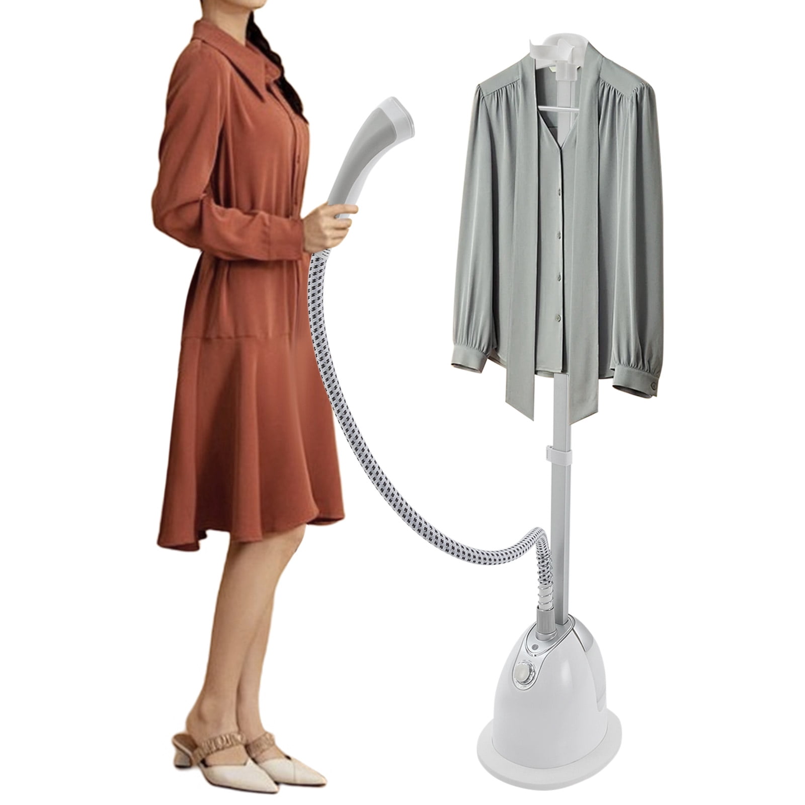 Standing Steamer for Clothes, Professional Garment Steamer with Ironing Board, Steaming Wrinkle Remover For Humid, Silk Noil, Silk, Cotton, Fiber