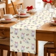 thumbnail image 5 of Table Runner - 72 Inch Long, Easter Bunny Kitchen Dining Table Runner Dresser Scarves, Eggs Lovely Rabbits Spring Tulips Floral Yellow Farmhouse Decor for Coffee Tables Wedding Party Banquet, 5 of 8