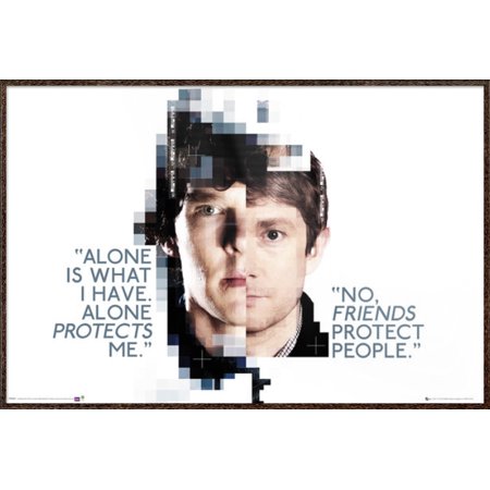 Sherlock Framed Tv Show Poster Print Sherlock Watson Split Face Size 36 X 24 Walmart Com Walmart Com