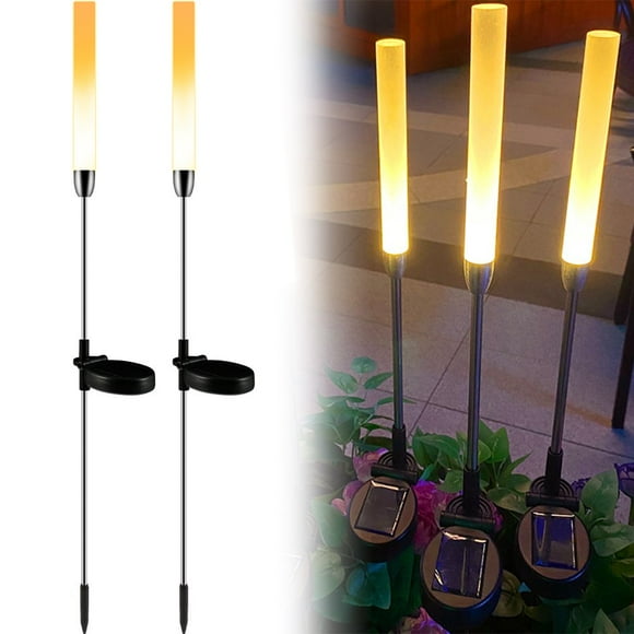 MesaSe 2 Pack Solar LED Lawn Lights Stainless Steel IP55 Waterproof Park Lawn Lights Automatic On/Off Solar Outdoor Landscape Lighting Garden Walkway