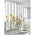 thumbnail image 3 of Yellow Spring Floral Shower Curtain Set, Waterproof Shower Curtains for Bathroom, Watercolor Summer Botanical Washable Fabric Cloth Bath Curtain for Bathtub Decoration with Hooks 72x78 Inches, 3 of 6