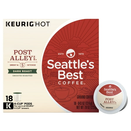 - Seattle's Best Coffee Post Alley Blend (Previously Signature Blend No. 5) Dark Roast Single Cup Coffee for Keurig Brewers, Box of 18 (18 Total K-Cup Pods)