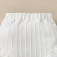 thumbnail image 4 of NOLDARES Toddler Baby Girl Summer Clothes Ruffle Knit Sleevelesss T-Shirt Tee Tops + Shorts Cute Outfits Set(White,12-18 Months), 4 of 6