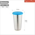 thumbnail image 2 of Stainless Steel Mini Tumbler With Lid - Blue, 300ml | Useful For Gym & Yoga Sessions - Great For Office, Picnics & Travel | Easy To Carry, Airtight & Leakproof, 2 of 5
