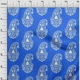 thumbnail image 3 of oneOone Polyester Spandex Blue Fabric Asian Paisley Fabric For Sewing Printed Craft Fabric By The Yard 56 Inch Wide, 3 of 5