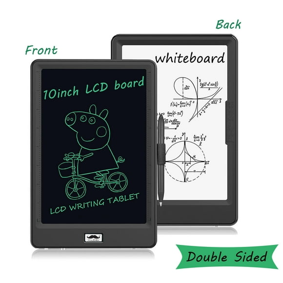 10-Inch Portable Doodle Board, Double-Sided Erasable LCD Graphic Drawing Tablets Writing Board Pad