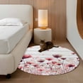 thumbnail image 2 of Round Rug 4Ft Washable Non-Slip, Watercolor Pink Flowers Circle Area Rugs for Living Room Bedroom, Spring Flowers Botanical Wood Grain Indoor Floor Mats Carpet Runner for Home Decor Aesthetic, 2 of 8