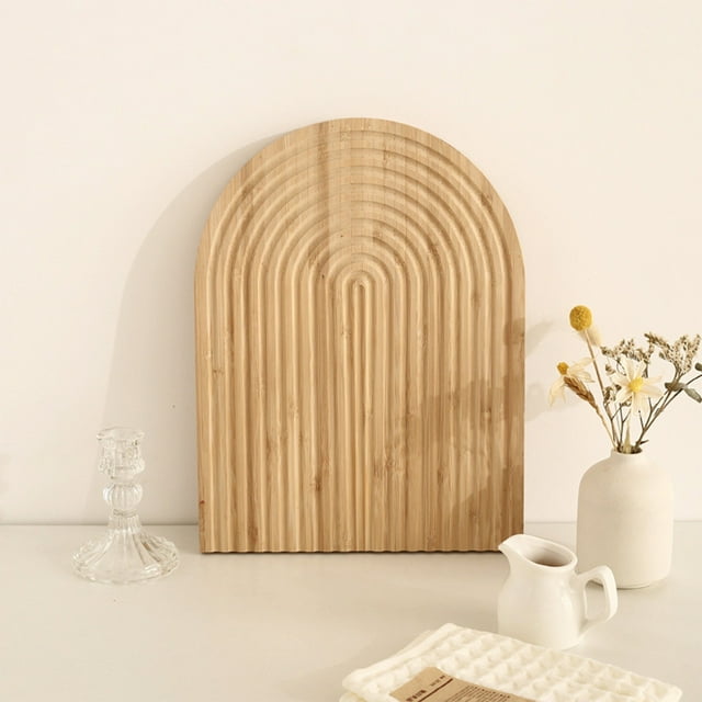 weibbin Small Wooden Platters Rectangle Boards Acacia Wood Serving Trays Home Decor Cheese Board Cake Plates Kitchen Platter for Food Dish Rectangular Dessert Snack Tray (Oval)