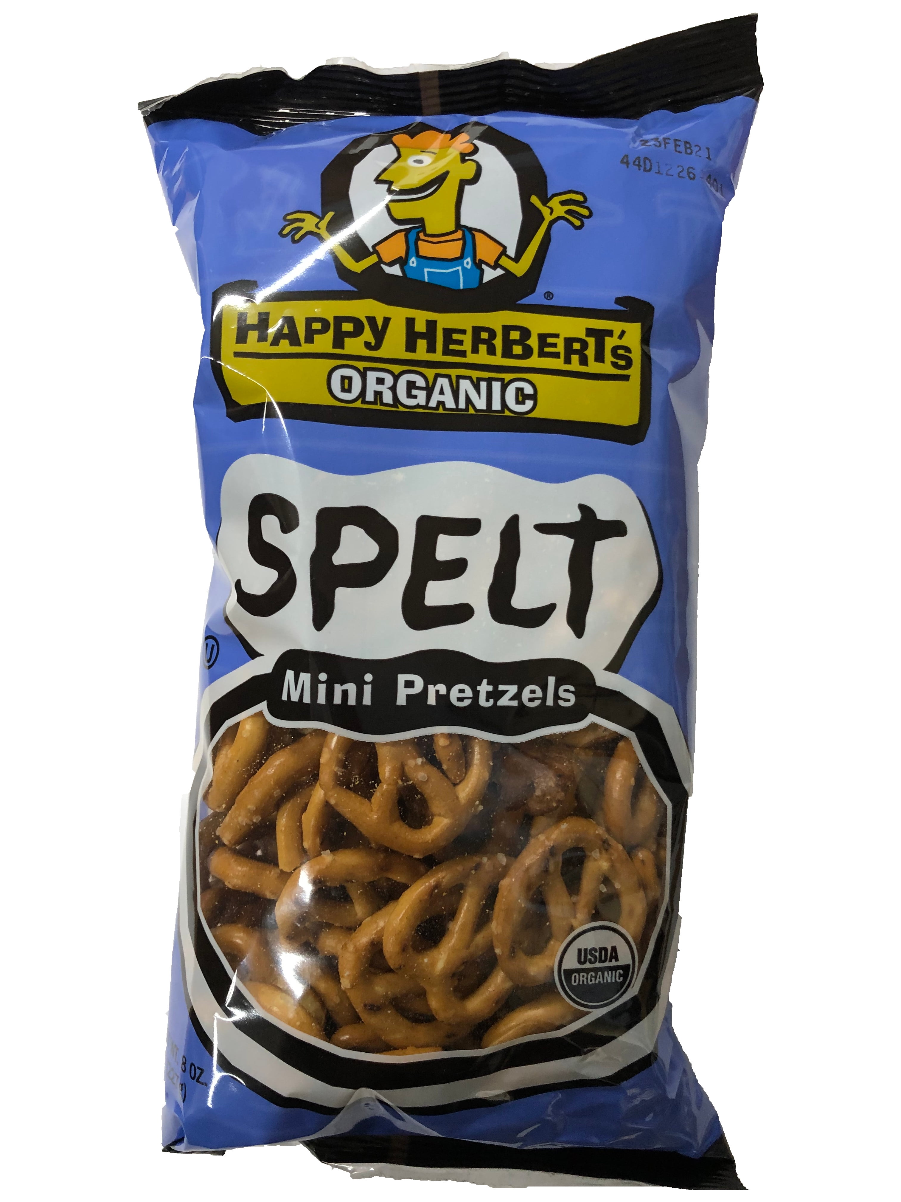 Happy Herbert's Organic Spelt Mini Pretzels Regular 8 oz Case of 12