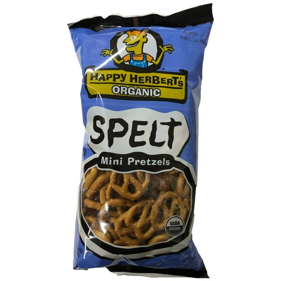 Happy Herbert's Organic Spelt Mini Pretzels Regular 8 oz Case of 12