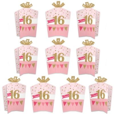 LINGTEER Happy 16th Birthday Table Honeycomb Centerpieces Cheers to 16th Birthday Sixteen Years Old Party Table Decorations Gift Sign. 