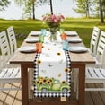 thumbnail image 4 of Table Runners 72 Inches Long Dress Scarves, Sunflowers Farmhouse Kitchen Table Runner, Coffee Tablerunners, Spring Farmhouse Country Truck Floral Black Plaid 14x72 Inch, 4 of 9