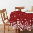 thumbnail image 2 of Christmas Tablecloth 60×60 Inch Round, Floral Leaf Washable Table Cover for Party Picnic Dinner Decor, 2 of 6