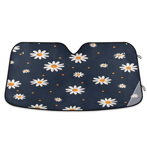 Cute Little Daisy Car Windshield Sun Shade Foldable Car Front Window Visor Heat and UV Protection 53x23.5
