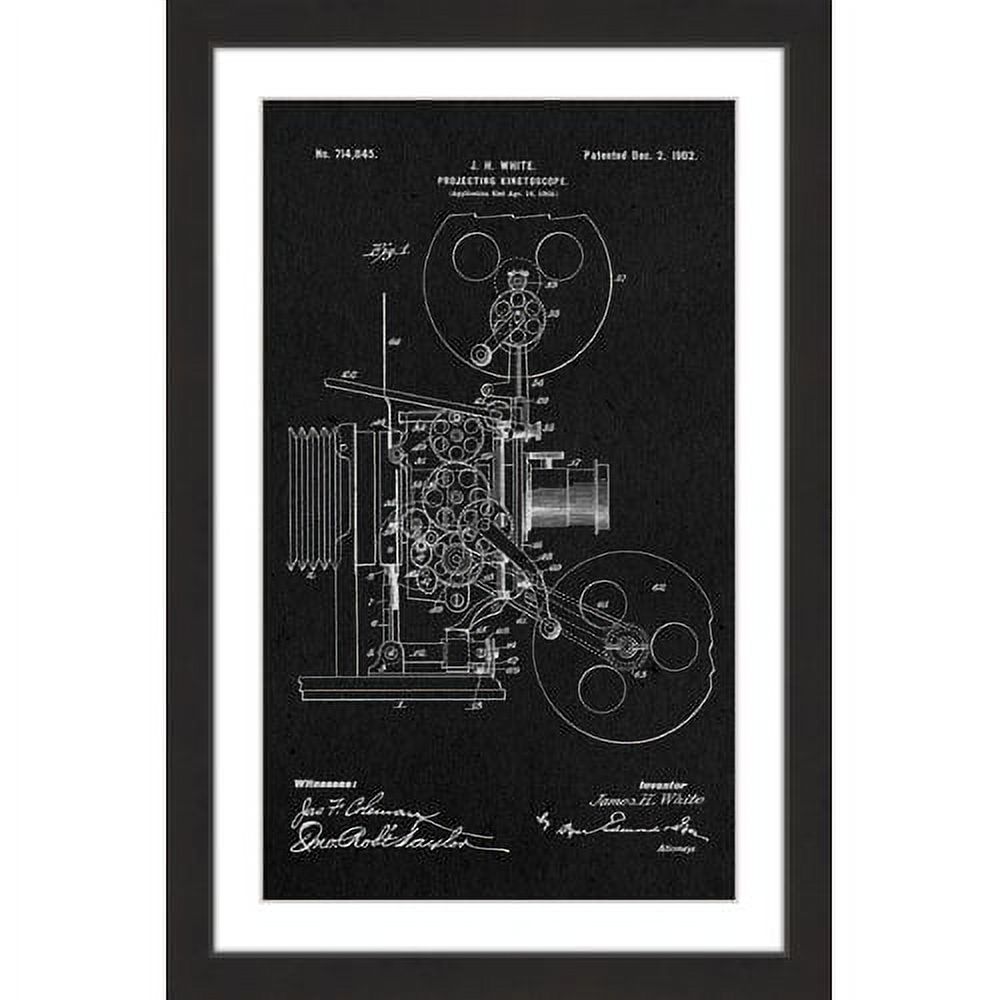 "Projector 1902 Black Paper" Framed Painting Print