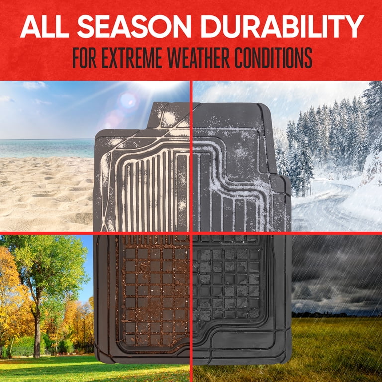 Motor Trend Heavy Duty Rubber Front Floor Mats, Black photo 2