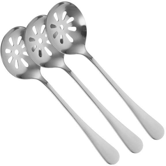 HONMEET Basious 3-Piece Slotted Spoons Set with Holes for Straining, Ideal for Dinner and Salad, Simple and Design