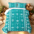 thumbnail image 3 of Erosebridal Traditional Aztec Bed Spread Queen, Gothic Cow Skull Queen Coverlet Set, Turquoise White 3-Piece, 1 Quilt and 2 Pillowcases, 3 of 7