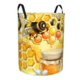 thumbnail image 2 of Balery Honey Bee Round Laundry Basket with Handles Waterproof Freestanding Laundry Hamper for Clothes Toys in the Dorm and Family-Small, 2 of 8