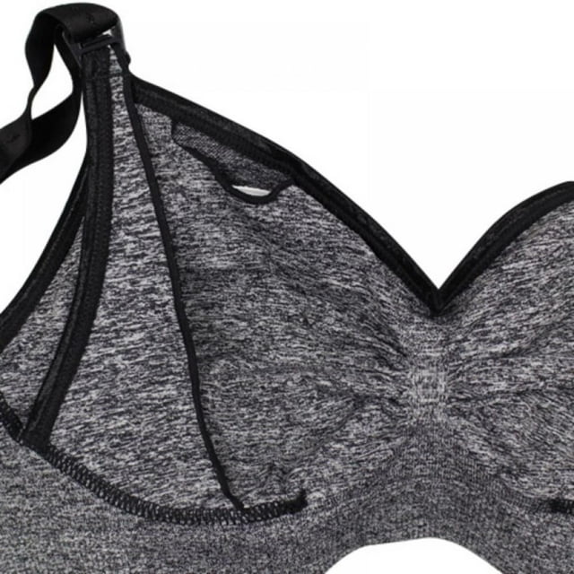 Full Bust Seamless Full coverage Nursing Maternity Bras Bralette S-XXL adjustable shoulder strap Gray L