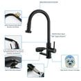 thumbnail image 5 of 3-in-1 Kitchen Faucet with Press-Type Glass Rinser, High-Arc Pull-Down Sprayer Faucet, 3 Function Spray Mode, Matte Black Finish, for Modern Kitchen Sink, 5 of 8