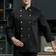 thumbnail image 5 of Hombres Mujeres Chef Chaqueta Otoño Transpirable Chef Uniforme Abrigo para cocinero, camarero, cocina, escuela culinaria, catering , XXXL Negro Talla XXXL Negro Hugo Chaquetas de cocinero, 5 of 8