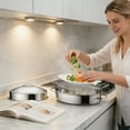 thumbnail image 6 of PatungKu Stainless Steel Steamer for Roasting Steaming Baking Oval Turkey Roaster Pan, 6 of 10