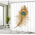 thumbnail image 5 of Ambesonne Animal Shower Curtain, Exotic Peacock Wild Bird, 69"Wx70"L, Mustard Green Navy, 5 of 5