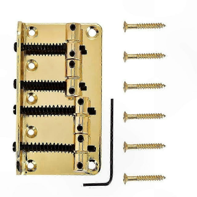 Golden Metal Bridge for 4-String Electric Bass Guitar