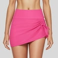 thumbnail image 2 of Huowey High Waisted Pleated Slit Drawstring Swim Skirt Shorts Exposure Double Layer Yoga Bottoms For Women Tropical Swim Wear Honeymoon Cruise Trendy Wear, 2 of 4