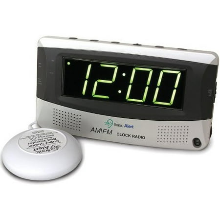 Sonic Alert SBR350ss Sonic Boom Vibrating Alarm Clock with AM/FM Radio