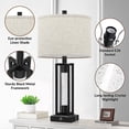 thumbnail image 4 of Lámpara de mesa Lamp TOBUSA Farmhouse de 66 cm con 2 puertos USB, 4 of 7