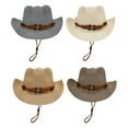 thumbnail image 3 of Wweixi Materials Suitable For Seaside Vacation Brown Cowboy Hat For Men Summer Straw Navy blue, 3 of 6