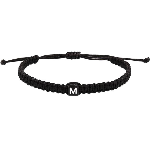 11 Inch Initial Bracelets for Women Men Gifts for Her Girl Friend Birthday, Braided Bracelets Letter A-Z Charm Adjustable Link, Mother's Day Jewelry Mom Christmas Valentine's Day Gift