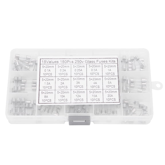 Fusible de Vidrio Jadeshay 150 piezas Kit de fusibles tubo Vidrio Ultra sensible