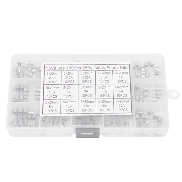 Fusible de Vidrio Jadeshay 150 piezas Kit de fusibles tubo Vidrio Ultra sensible