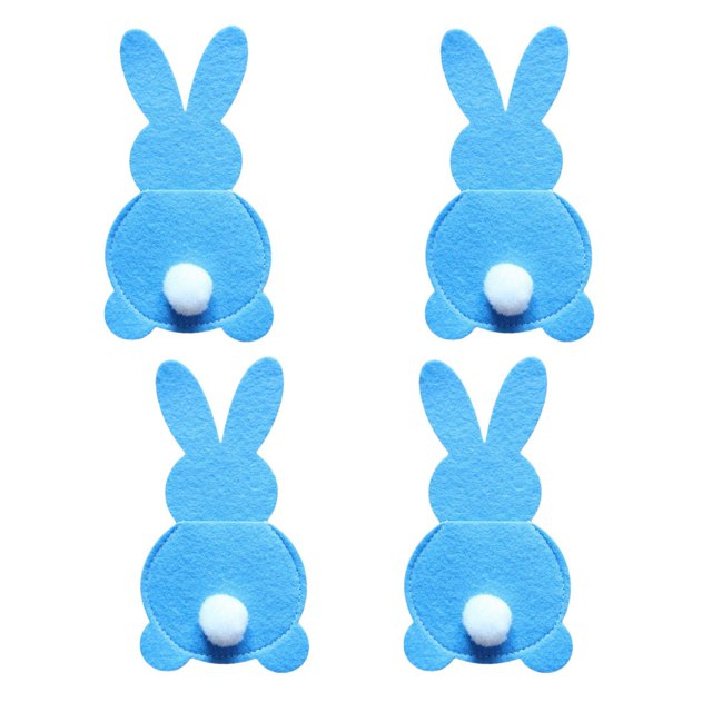 4 Soportes para Cubiertos de Pascua, Bolsa para Cubiertos de Pascua, Organizador de Utensilios de Cocina Portátil, Bolsillos para Cubiertos, Organizad Azul