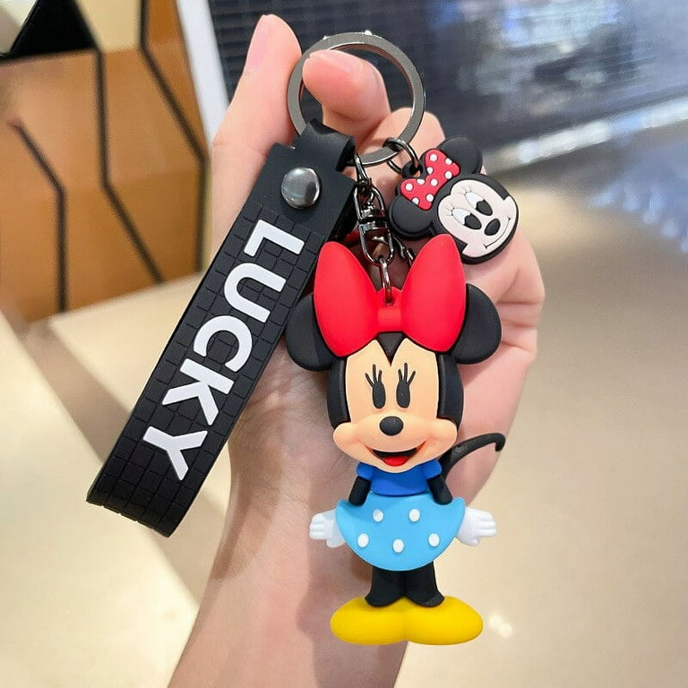 Disney Genuine Mickey Minnie Mouse Cute Metal Keychain Cartoon Car