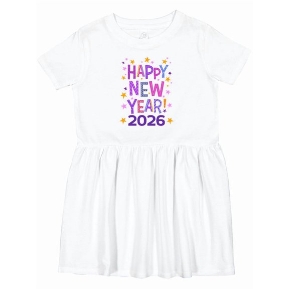 Inktastic Happy New Year 2026 Party Girls Toddler Dress