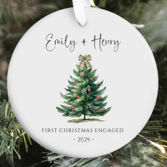 Our First Christmas Engaged, Engagement Gift, Engaged Ornament, Couples Ornament, Engagement Announcement