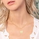 thumbnail image 2 of Collar con colgante de luna, estrella, león, mal de ojo, oro de 18 quilates, joyería de capas para mujeres y niñas, gargantilla delicada, collar con colgante de estrella y luna (cadena asimétrica) brillar Juguete, 2 of 5