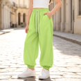 thumbnail image 4 of TIREOW Girls Boys Wide Leg Sweatpants Solid Color Elastic Waist Baggy Sweat Pants Kids Fashion Lightweight Casual Loose Fit Jogger Pants, 4 of 5