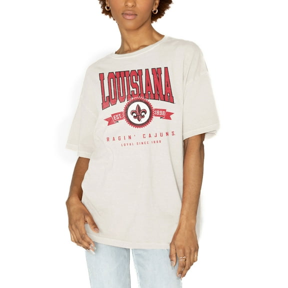 Women's Gameday Couture White Louisiana Ragin' Cajuns Get Goin' Oversized T-Shirt